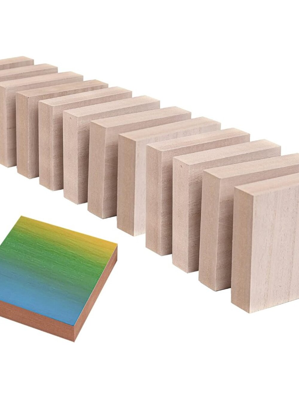 12-Pack - 4” x 4” Wooden Blocks for Crafts - 1-Inch Thick Square MDF Blocks - Sm